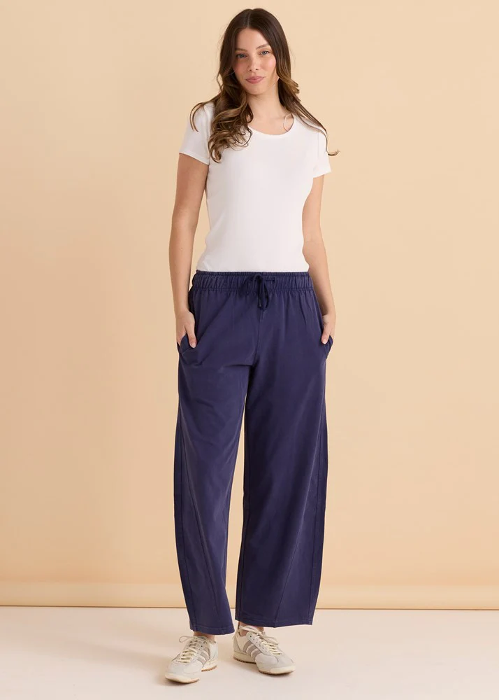 Barrel Leg Sweatpant - Navy