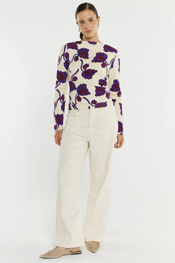 Jade Seamed Jersey Top - Image 2