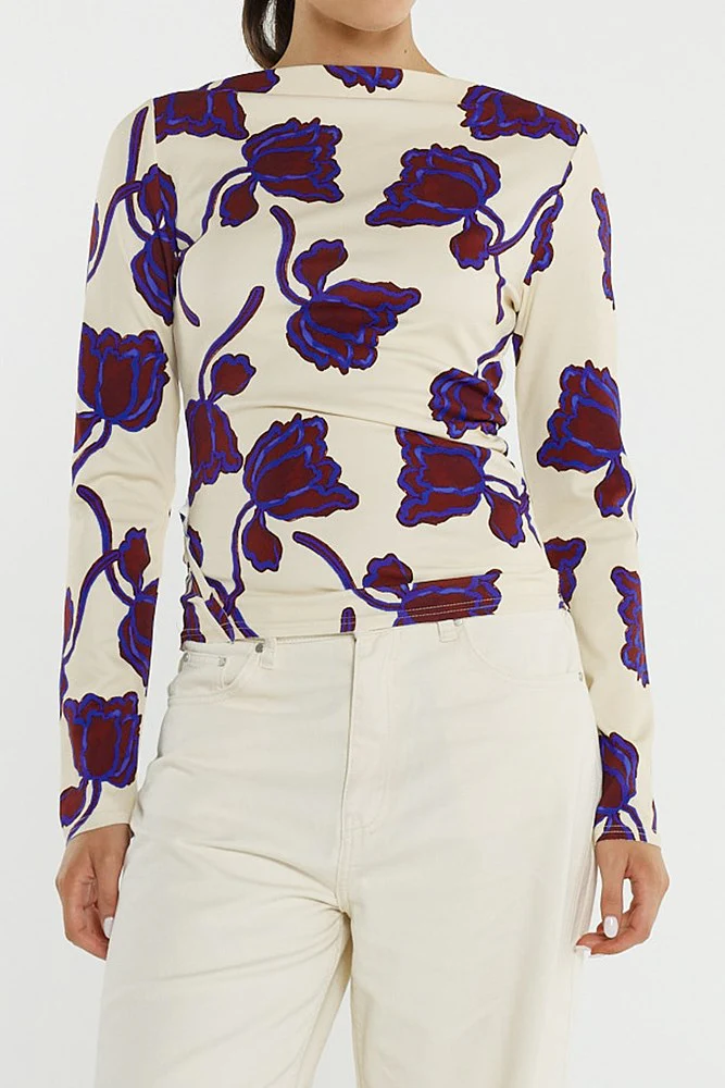 Jade Seamed Jersey Top - Image 3