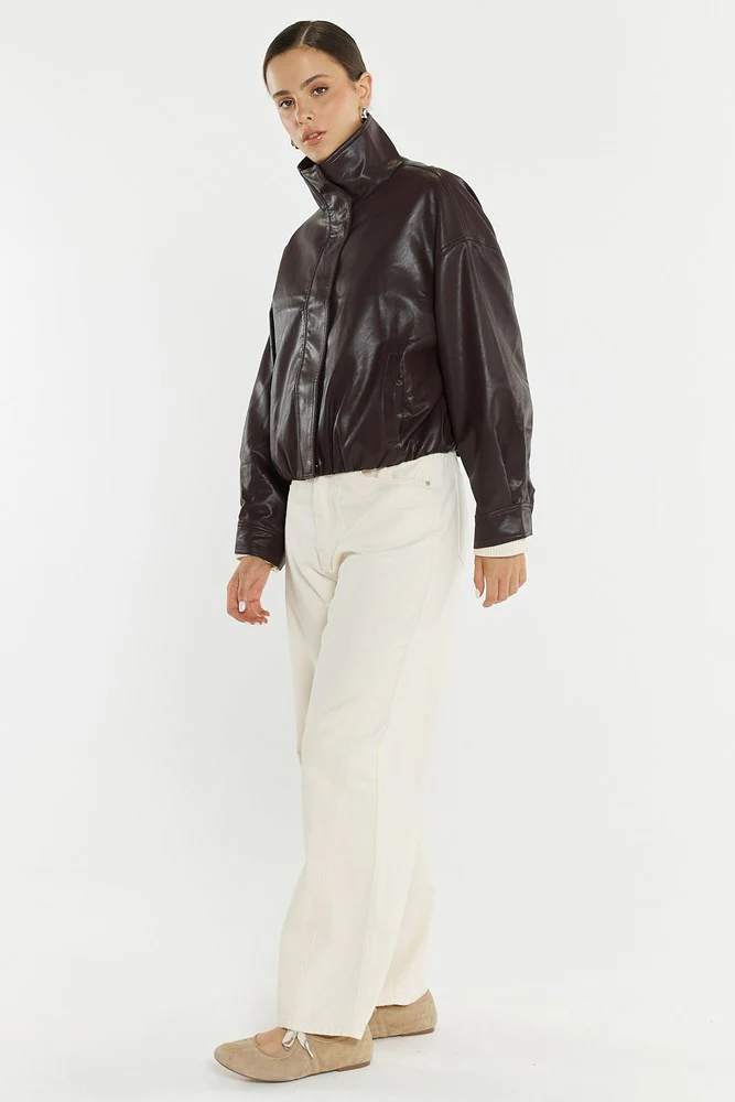 Jude Leather Look Bomber - Image 2
