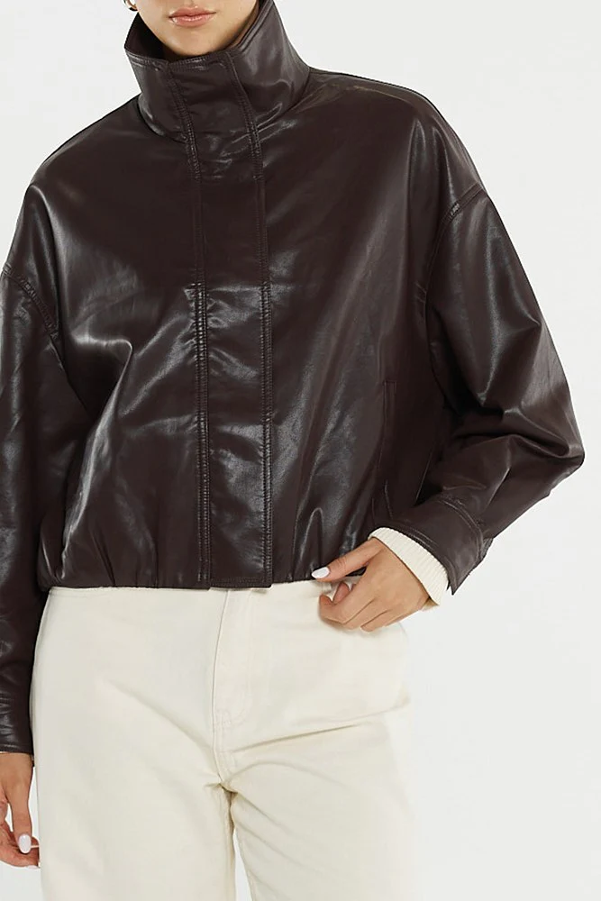 Jude Leather Look Bomber - Image 3