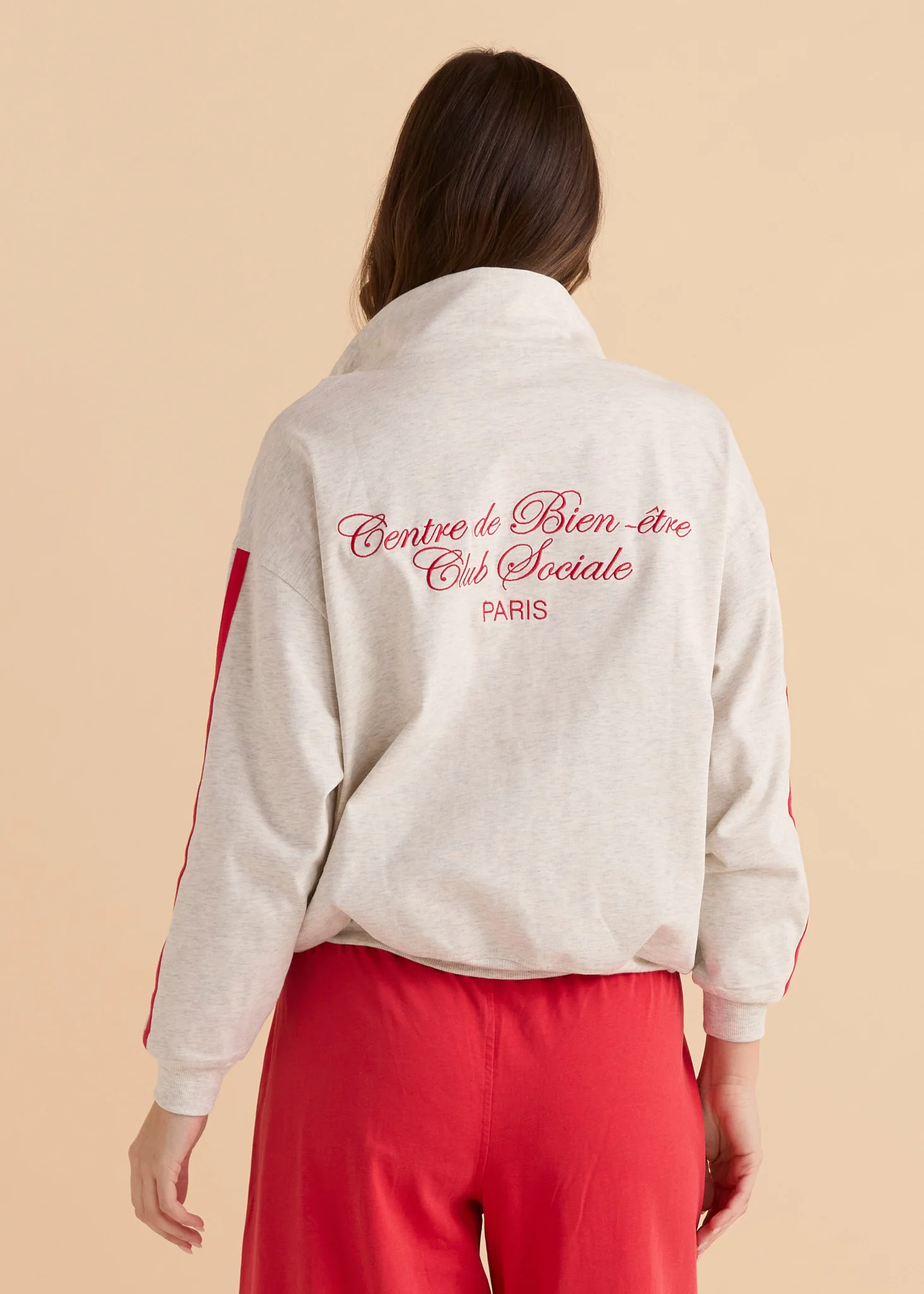 Rocco Quarter Zip Sweatshirt - Grey Marle - Image 4