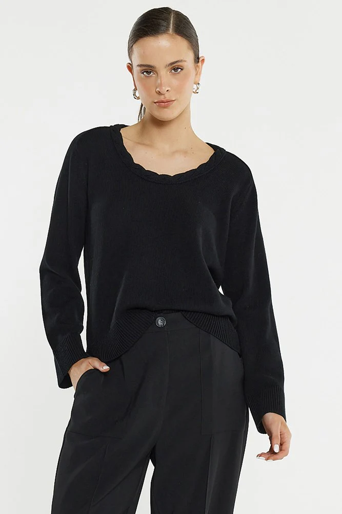 Roe Braided Neck Knit