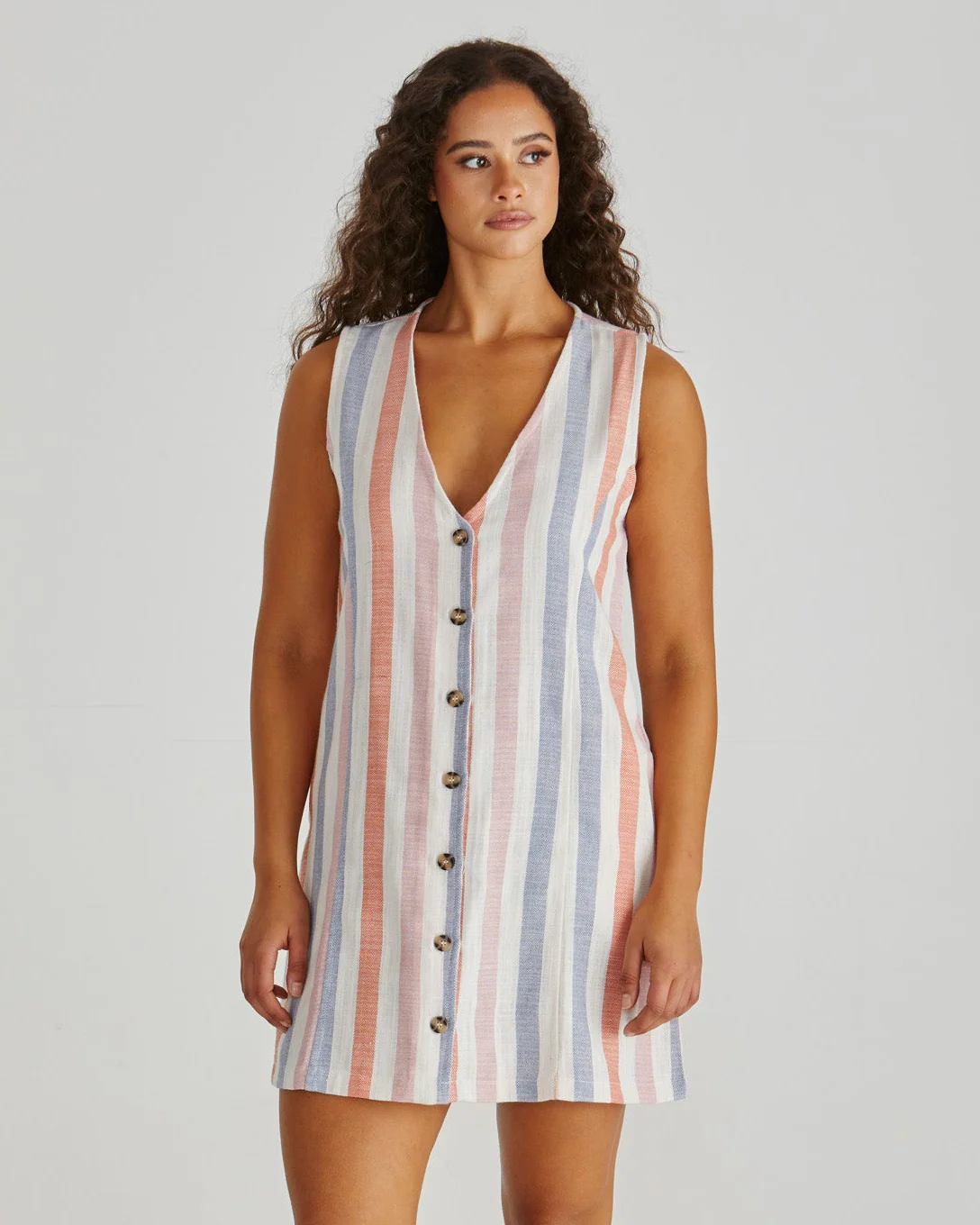 TRAVIS VEST DRESS - Multi Stripe