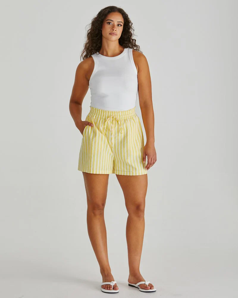 ZANE SHORT - Yellow White Stripe - Image 2