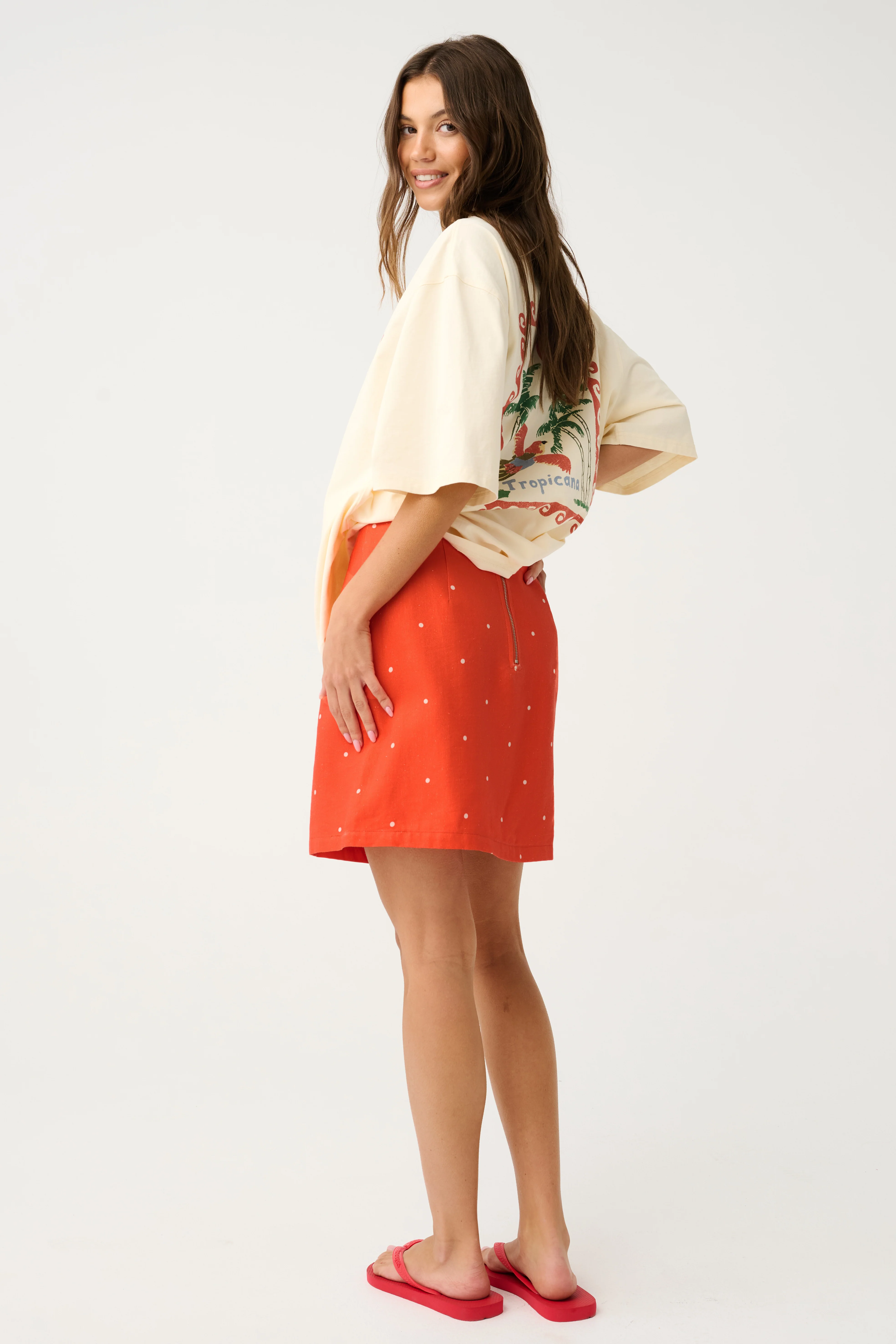 ZYLA MINI SKIRT - Mandarin Spot - Image 2